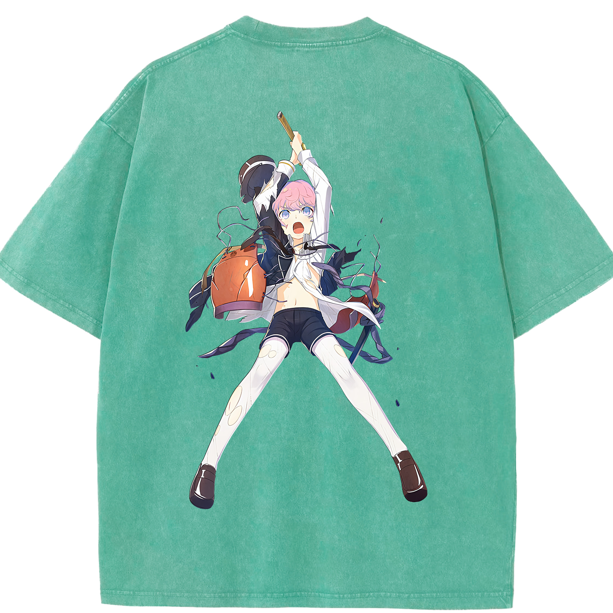 （画像用） 刀剣乱舞 Touken Ranbu 綿100% ヴィンテージ風 半袖Tシャツ（背面プリント）